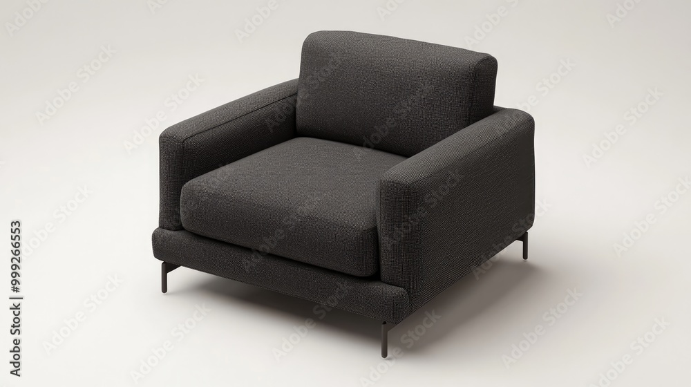 Single modern armchair with fabric upholstery Single modern armchair with fabric upholstery