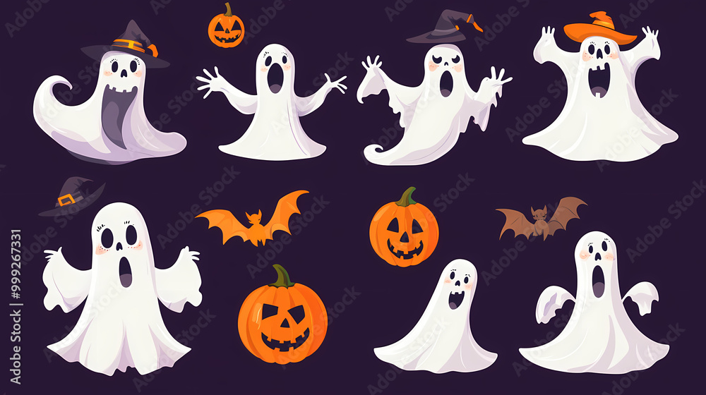Halloween characters horror vector set design. Halloween character like grim reaper, ghost, pumpkin and Frankenstein. Halloween characters horror vector set design. Halloween character like grim reaper, ghost, pumpkin and Frankenstein.