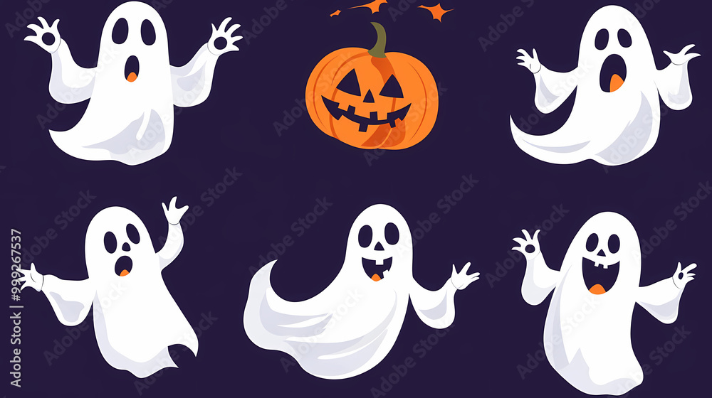 Halloween characters horror vector set design. Halloween character like grim reaper, ghost, pumpkin and Frankenstein. Halloween characters horror vector set design. Halloween character like grim reaper, ghost, pumpkin and Frankenstein.