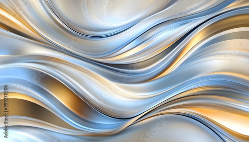 Abstract background with flowing lines in shades of blue and gold.