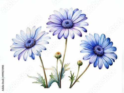 blue and white flowers