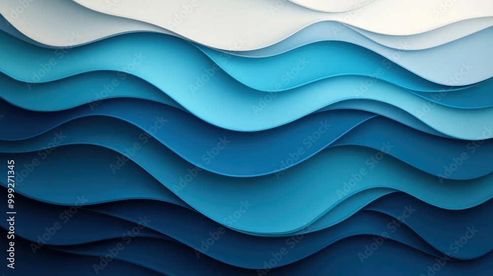 Abstract Flowing Waves in Shades of Blue Abstract Flowing Waves in Shades of Blue