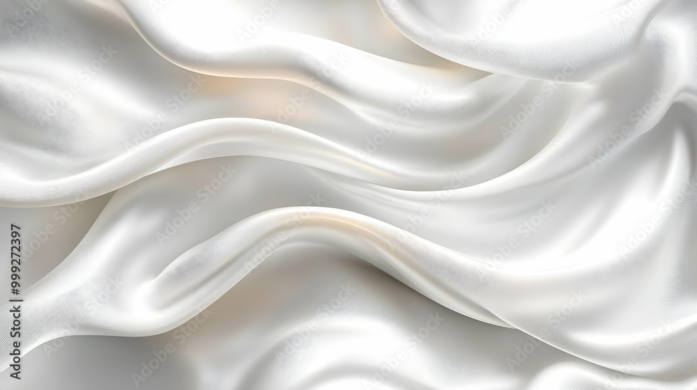 Obraz premium White Fabric Drapes & Flows with Elegant Smoothness