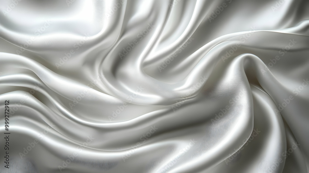 Elegant White Silk Fabric Draped and Flowing with Smoothness Elegant White Silk Fabric Draped and Flowing with Smoothness
