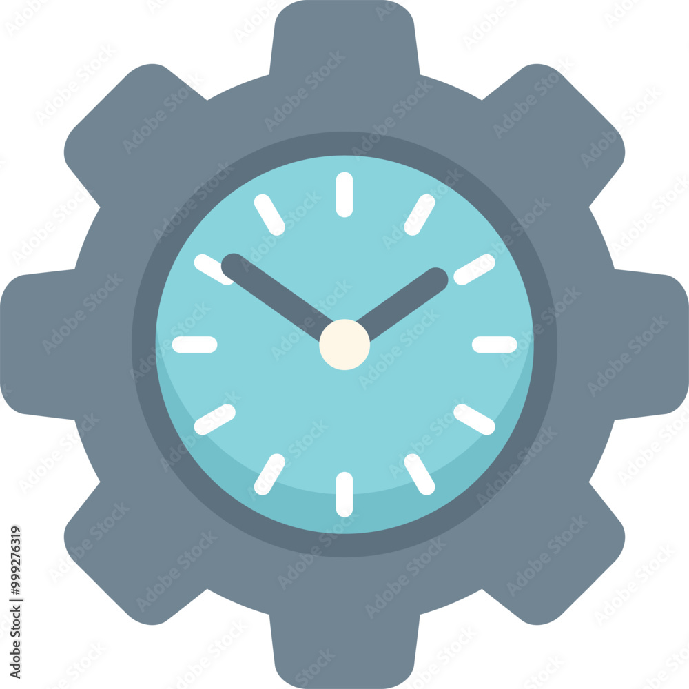 Clock face with cogs is representing the concept of time management Clock face with cogs is representing the concept of time management