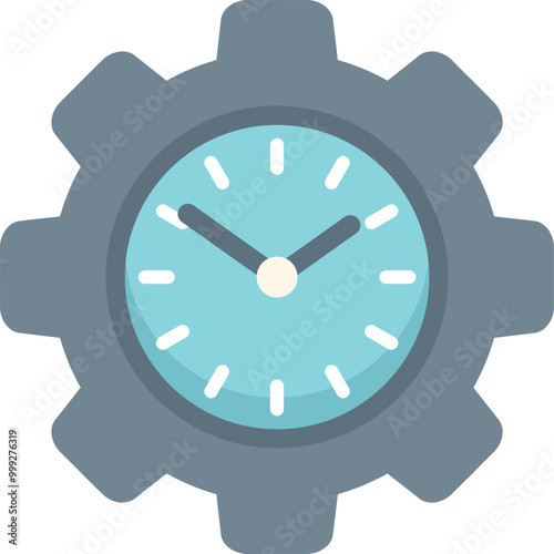Clock face with cogs is representing the concept of time management
