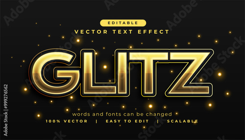 editable text effect golden glitz mockup