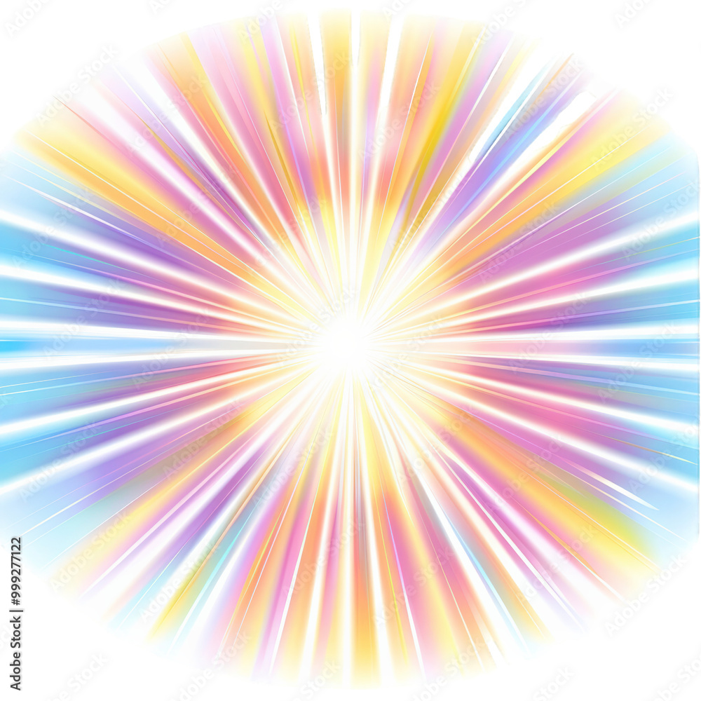 Colorful burst of light with radiant rays on white background. Colorful burst of light with radiant rays on white background.