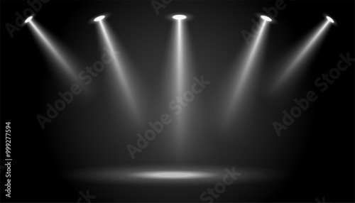 illuminated glowing focus light on dark background