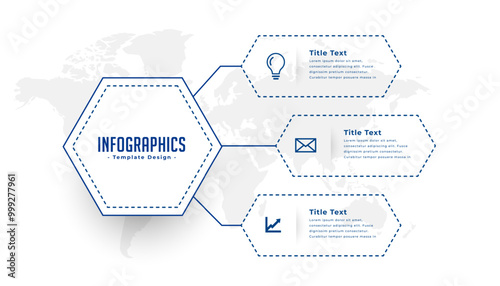 3 step infographic success chart template with world map design