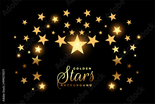 golden and shiny twinkle stars celebration background design