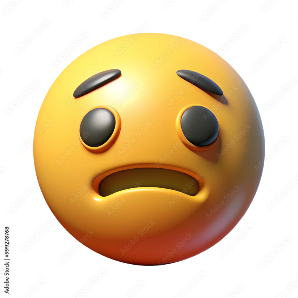 Fototapeta premium Boredom emoji 3d cartoon style illustration