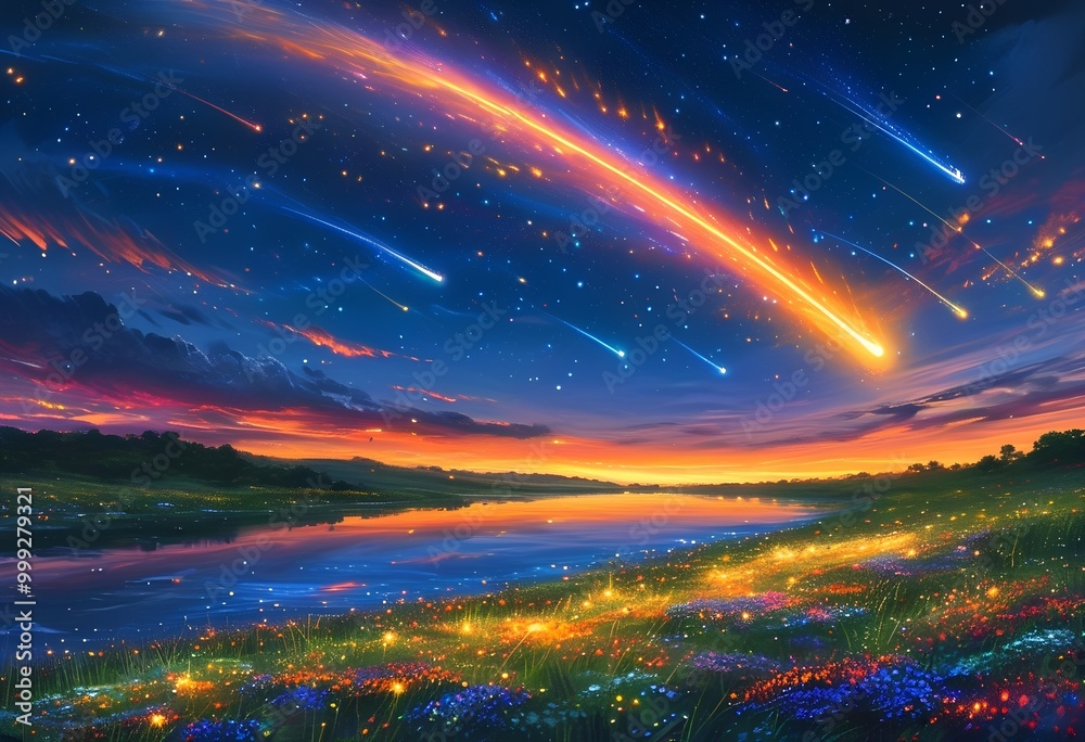 meteor shower, meteor shower,