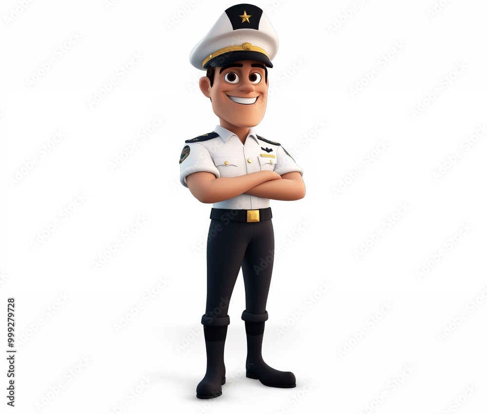 3D rendering of a captain isolated on a white background 3D rendering of a captain isolated on a white background
