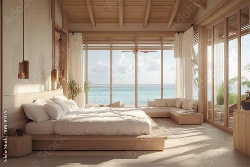 Room interior design and seaside atmosphere