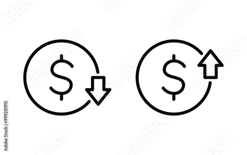 Cost reduction icon, Cost reduction sign vector	