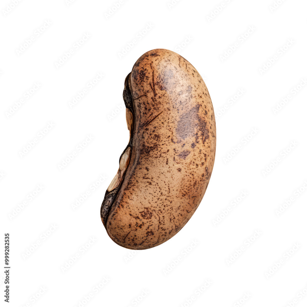 A single rustic brown kidney bean showcasing its unique texture and patterns, perfect for culinary or agricultural themes. A single rustic brown kidney bean showcasing its unique texture and patterns, perfect for culinary or agricultural themes.