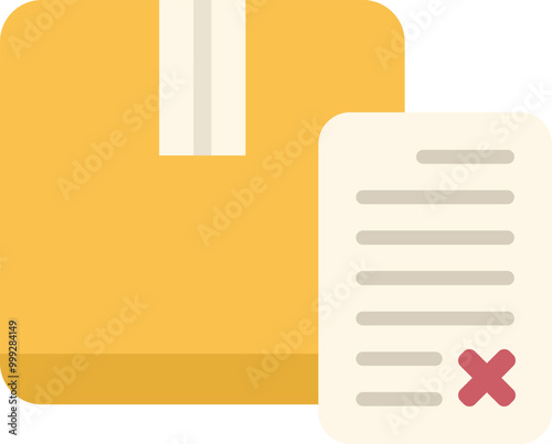Minimalist vector illustration of a rejected delivery, symbolizing unsuccessful shipping or return