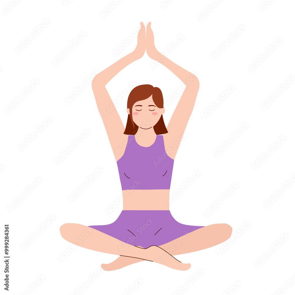Woman Practicing Yoga Seated Mountain Pose Woman Practicing Yoga Seated Mountain Pose
