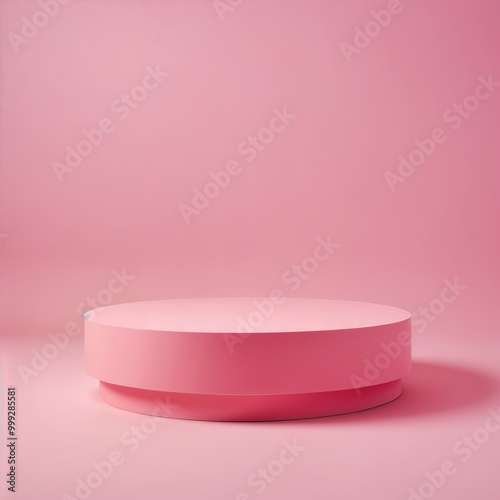 A Vibrant Pink Circular Platform Ideal for Product Showcases or Themed Events