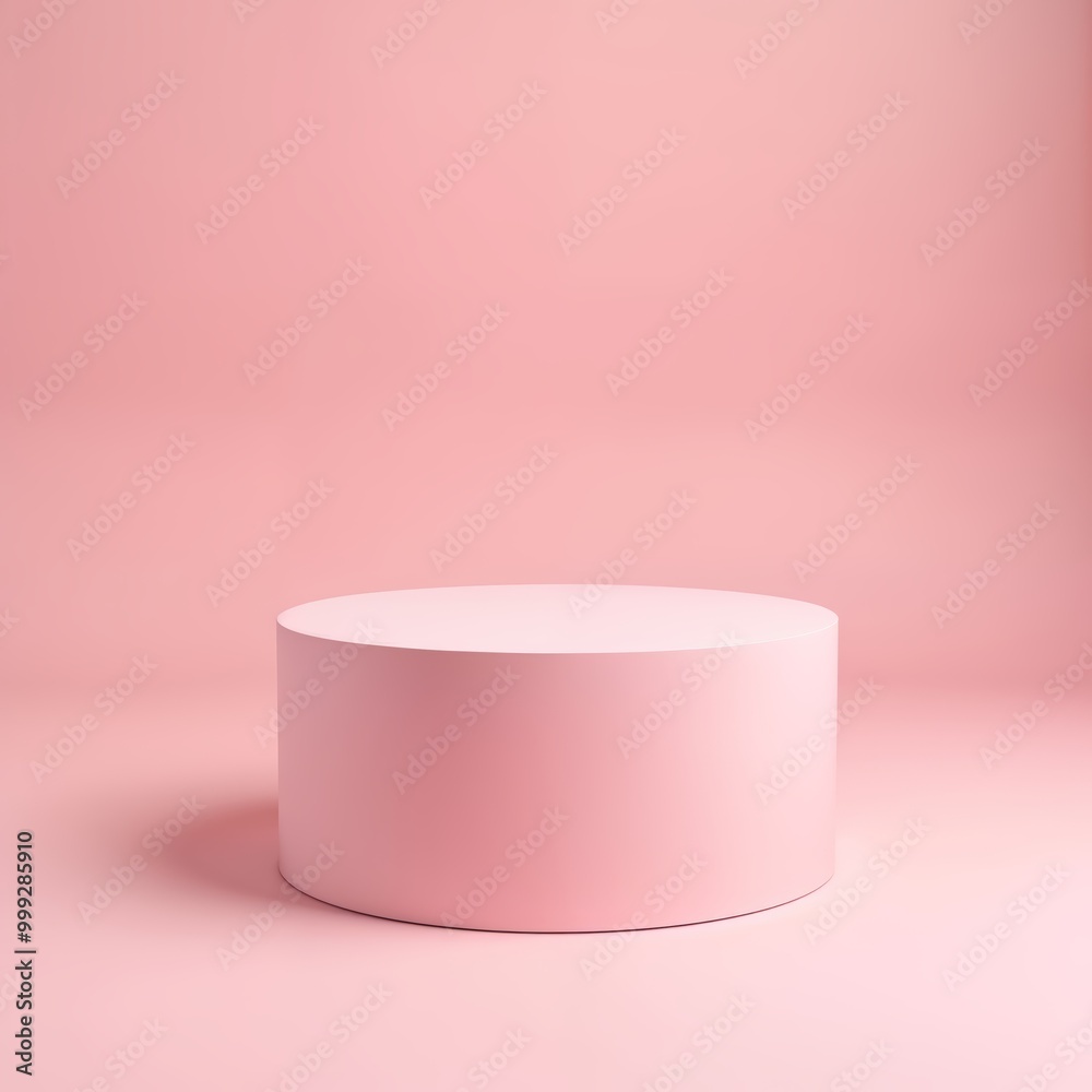 Elegant White Cylindrical Pedestal on a Soft Pink Background for Displaying Products or Artwork Elegant White Cylindrical Pedestal on a Soft Pink Background for Displaying Products or Artwork