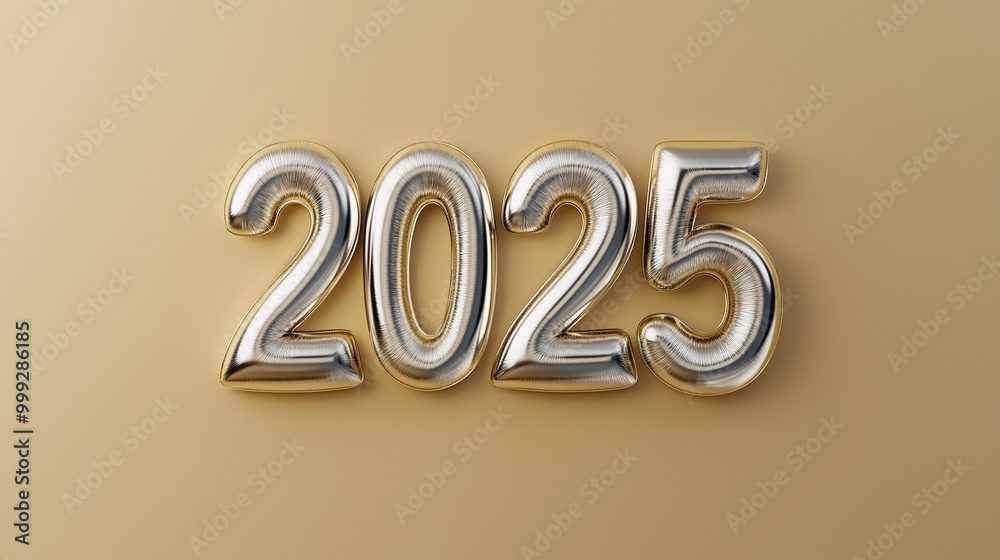 3D Font of text 2025 for new year 