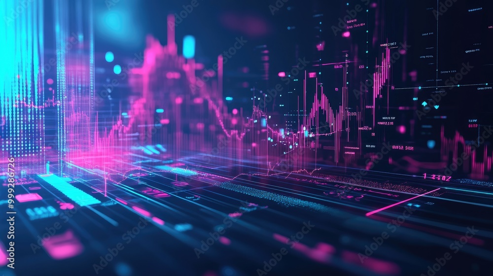 A modern business environment with fast-flowing charts and data, symbolizing the agility required in today dynamic markets A modern business environment with fast-flowing charts and data, symbolizing the agility required in today dynamic markets