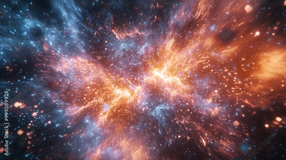 Quantum Leap - Particles Bursting through Dimensions with Mesmerizing Light and Energy Effect Quantum Leap - Particles Bursting through Dimensions with Mesmerizing Light and Energy Effect