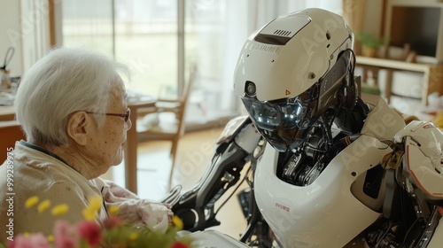 現代日本の家庭環境で高齢者を支援する未来のヘルスケアロボット