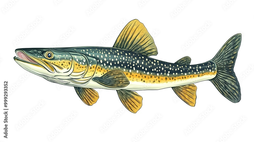 Fototapeta premium Pike Vector Art Illustration Featuring Hands and Legs on a White Background