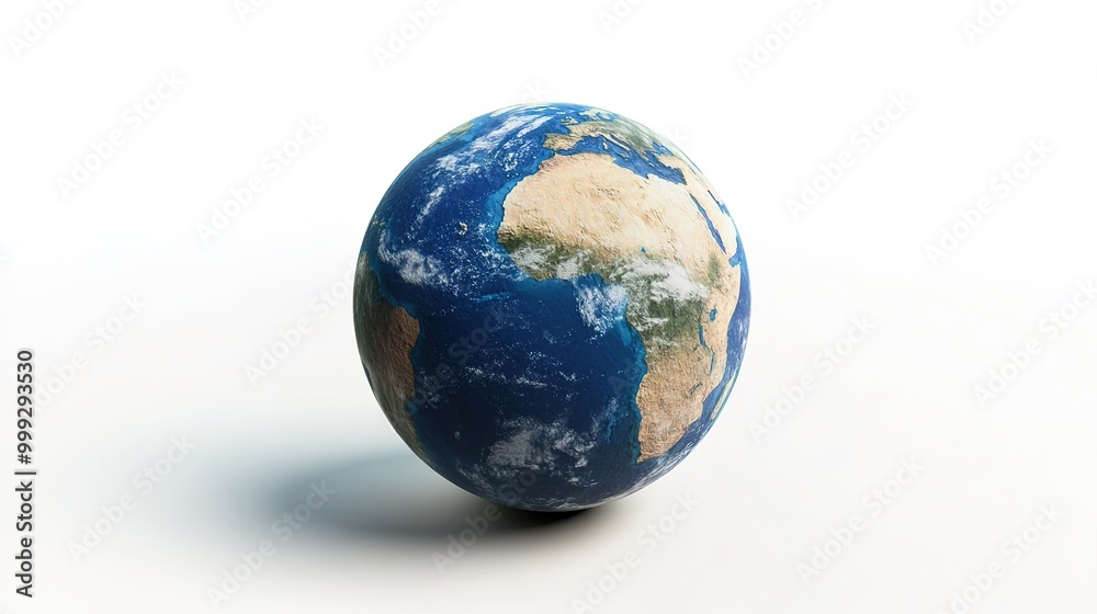 Planet Earth on a White Background, Clean and Minimalistic Globe Illustration Planet Earth on a White Background, Clean and Minimalistic Globe Illustration