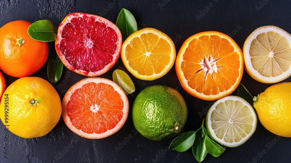 Vibrant Assortment of Citrus Fruits Including Orange Lemon Grapefruit and Lime Packed with Beneficial Vitamin C to Support Immune System and Overall Health Vibrant Assortment of Citrus Fruits Including Orange Lemon Grapefruit and Lime Packed with Beneficial Vitamin C to Support Immune System and Overall Health