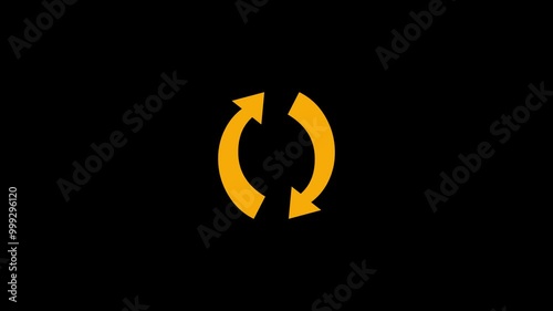 Arrow circle shape icon simpol animation and black background photo