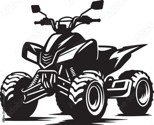 silhouette of quad bike vector art illustration.