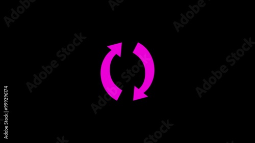 Arrow circle shape icon simpol animation and black background photo