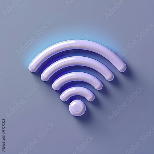AI-Generated Soft 3D Wifi Icon with Flat Background. Wifi Symbol Logo for Graphic Resources 3D Flat Design