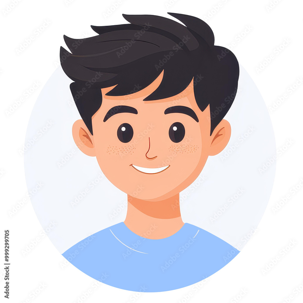 A lively cartoon icon of a mans head, showcasing vibrant colors and a clean background for a fun touch. A lively cartoon icon of a mans head, showcasing vibrant colors and a clean background for a fun touch.
