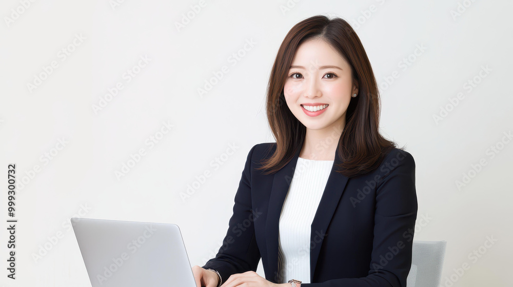 A stunning Japanese woman in formal attire, absorbed in her work, radiates professionalism and charm in a sleek office space. A stunning Japanese woman in formal attire, absorbed in her work, radiates professionalism and charm in a sleek office space.