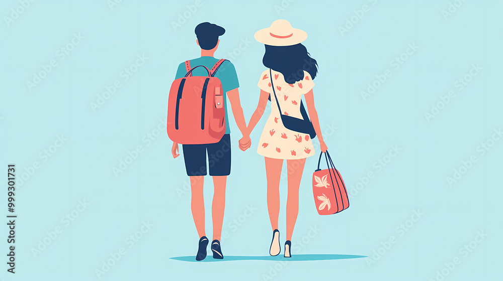 A group of tourists traveling with a backpack and map, on vacation. A collection of portraits of travelers. A group of tourists traveling with a backpack and map, on vacation. A collection of portraits of travelers.