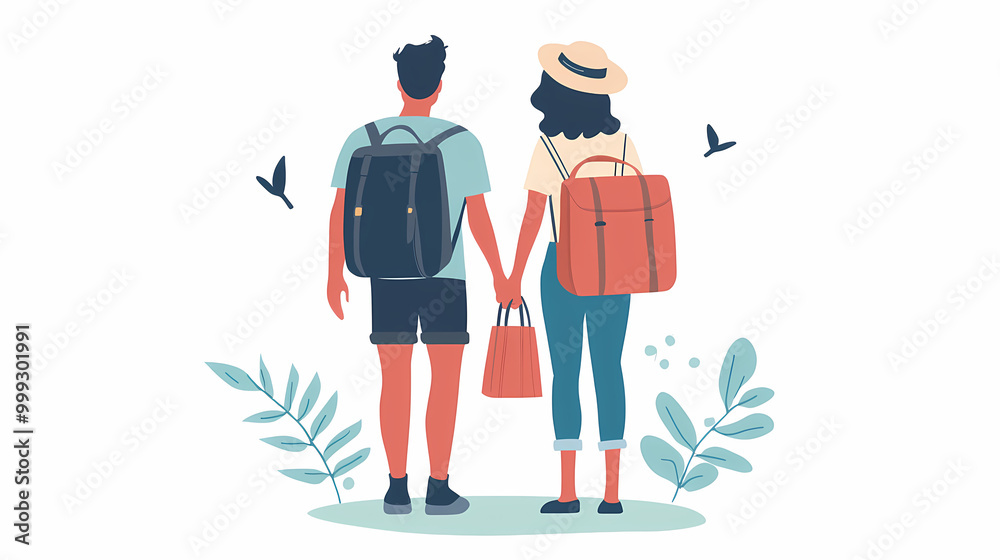 A group of tourists traveling with a backpack and map, on vacation. A collection of portraits of travelers. A group of tourists traveling with a backpack and map, on vacation. A collection of portraits of travelers.