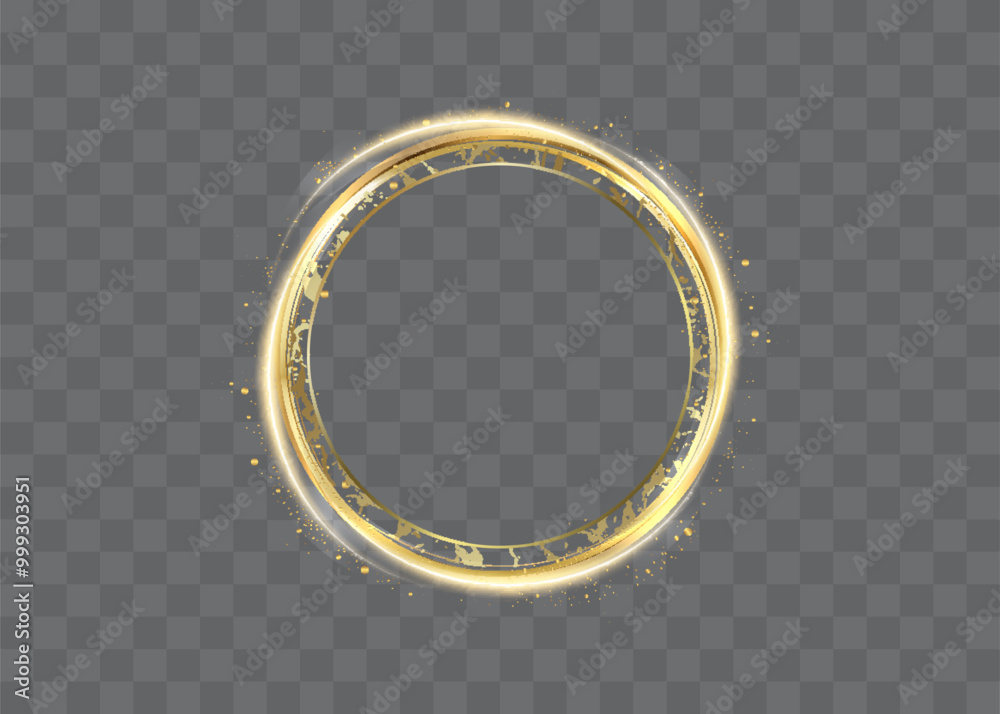Abstract luxury golden ring. Vector light circles and spark light effect Abstract luxury golden ring. Vector light circles and spark light effect