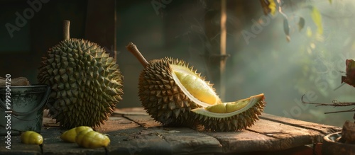 Durian Or Durio Zibethinus Also Known As The King Of Fruits photo