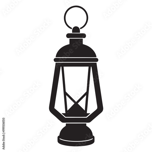 A lantern silhouette vector isolated on a white background