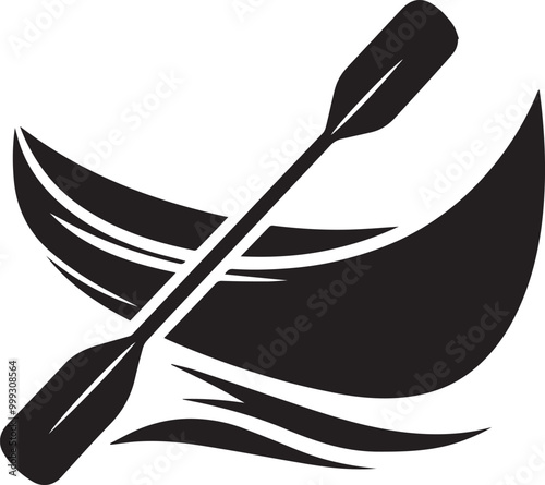 canoe silhouette simple vector, canoe logo vector black and white