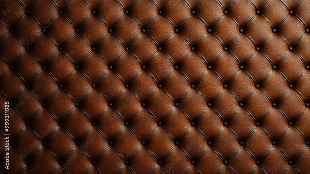 Fototapeta premium Explore the intricate details of quilted brown leather, perfect for upholstery and trendy design projects.