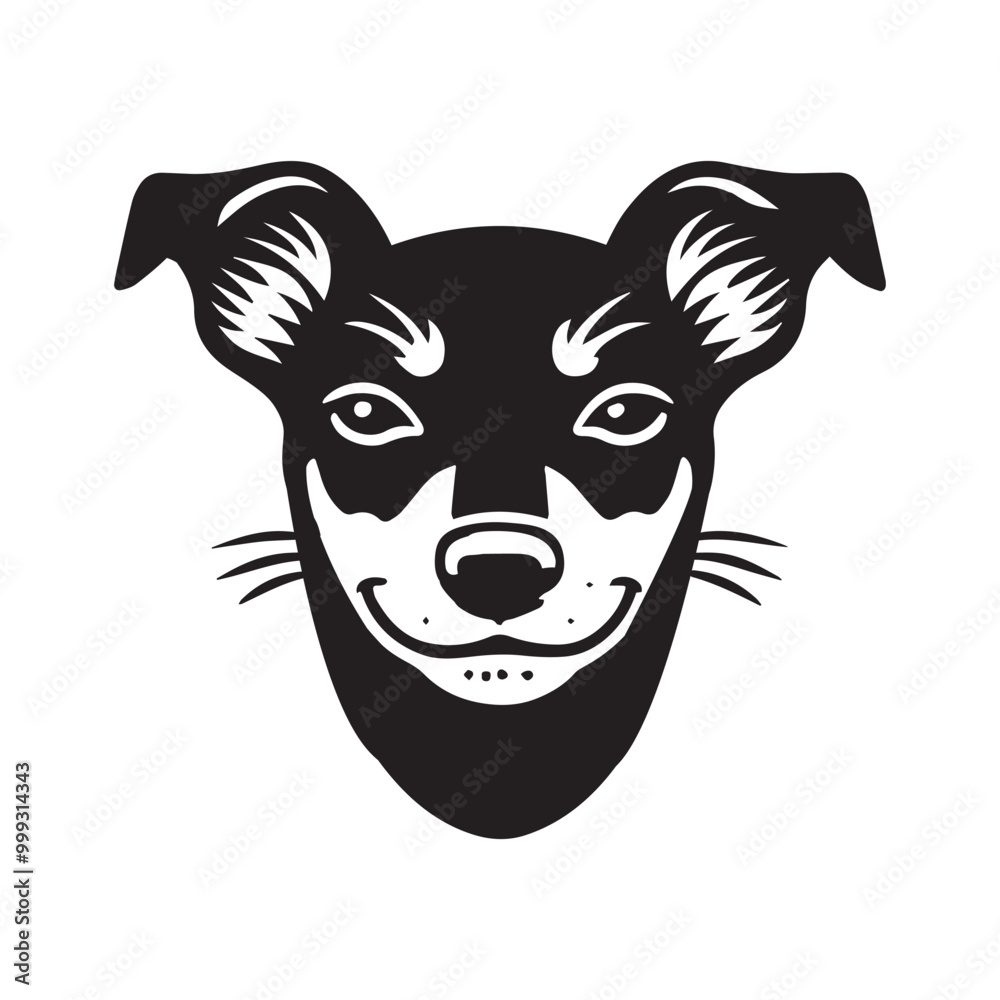 Manchester Terrier Dog Face Clipart - Dog Face Logo - Dog Vector illustration in black and white
Manchester Terrier Dog Face Clipart - Dog Face Logo - Dog Vector illustration in black and white