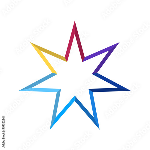 Star Icon | Customizable Star Shape Design | Abstract Gradient Star Outline Icons