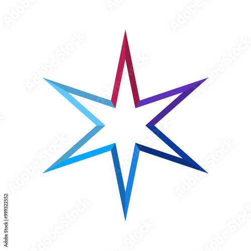 Star Icon | Customizable Star Shape Design | Abstract Gradient Star Outline Icons