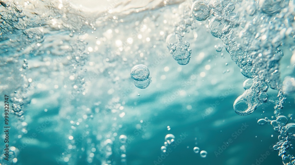 Underwater bubbles and waves in the sea. Water texture. and ornamental fish in water bubbles Underwater bubbles and waves in the sea. Water texture. and ornamental fish in water bubbles