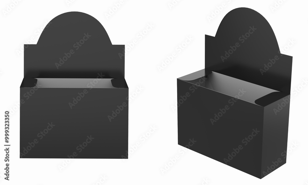Opened Kraft Box Mockup Isolated On White Background. 3d illustration Opened Kraft Box Mockup Isolated On White Background. 3d illustration